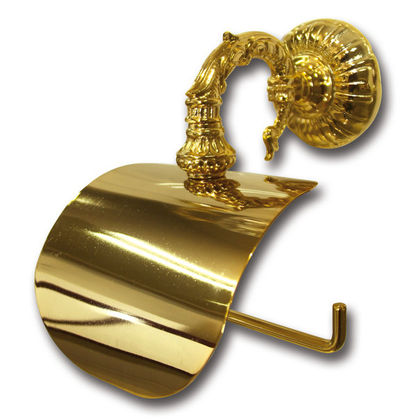 Astoria Grand Wiltshire Wall Mounted Toilet Roll Holder with Lid